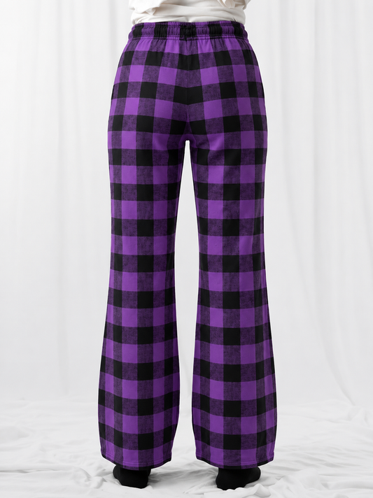Plaid Muse Trouser-Purple
