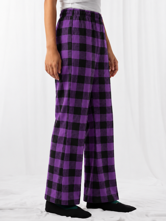 Plaid Muse Trouser-Purple