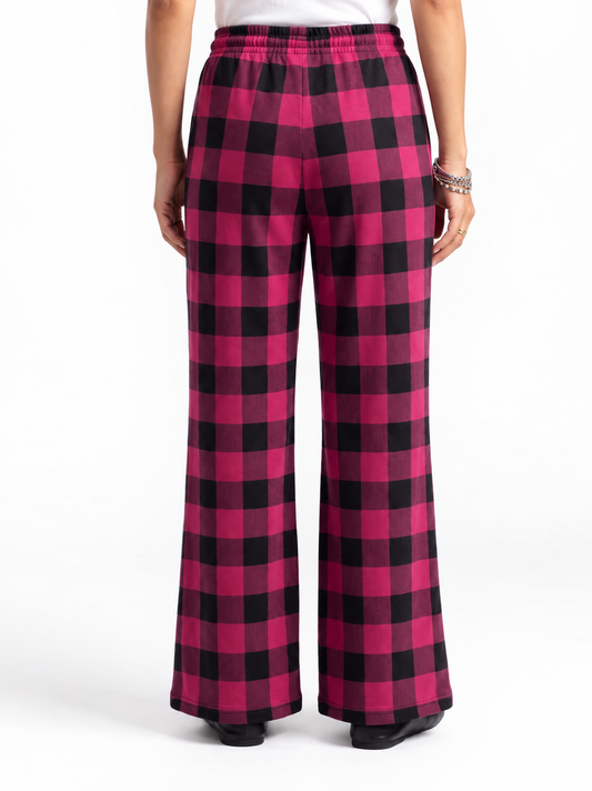 Plaid Muse Trouser-Pink