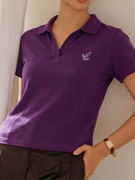 Elara Polo Tee-Purple