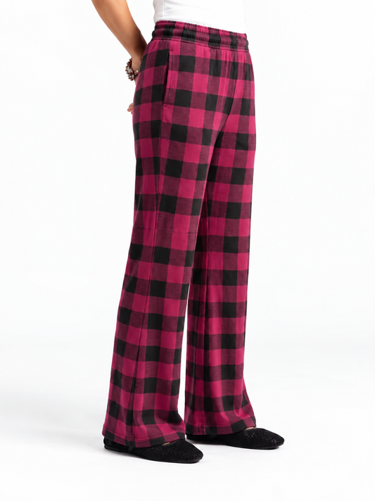 Plaid Muse Trouser-Pink