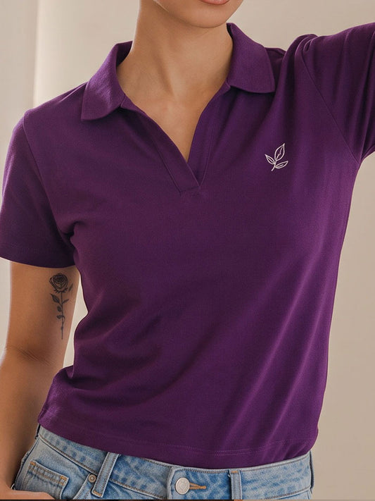 Elara Polo Tee-Purple